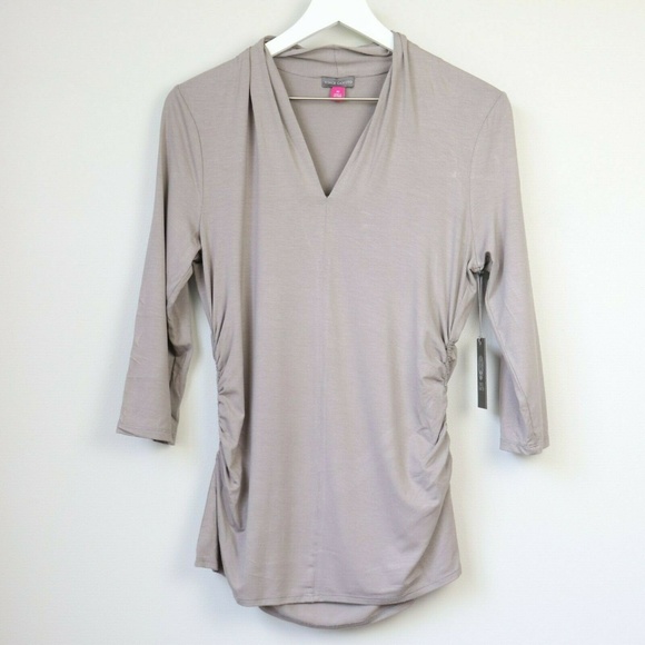 Vince Camuto Tops - NEW Vince Camuto Light Brown 3/4 Sleeve Blouse
